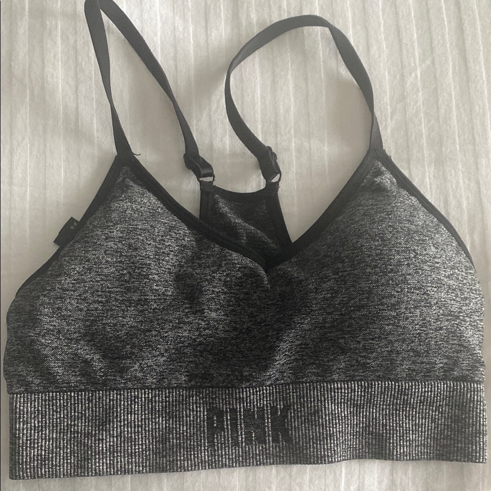 PINK Victoria's Secret Gray Sports Bra with Racerback